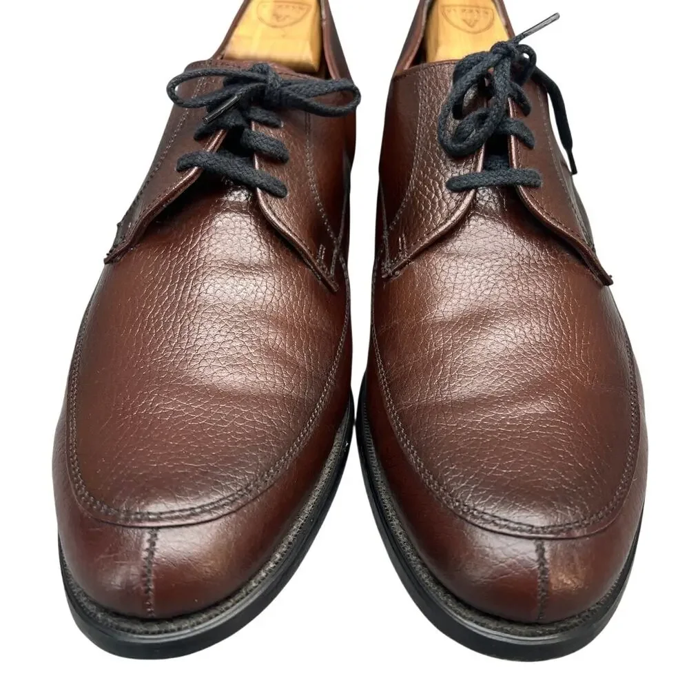 Nunn Bush Vintage Brown Pebbled Leather Norwegian Blucher Derby Shoe Men 13 B